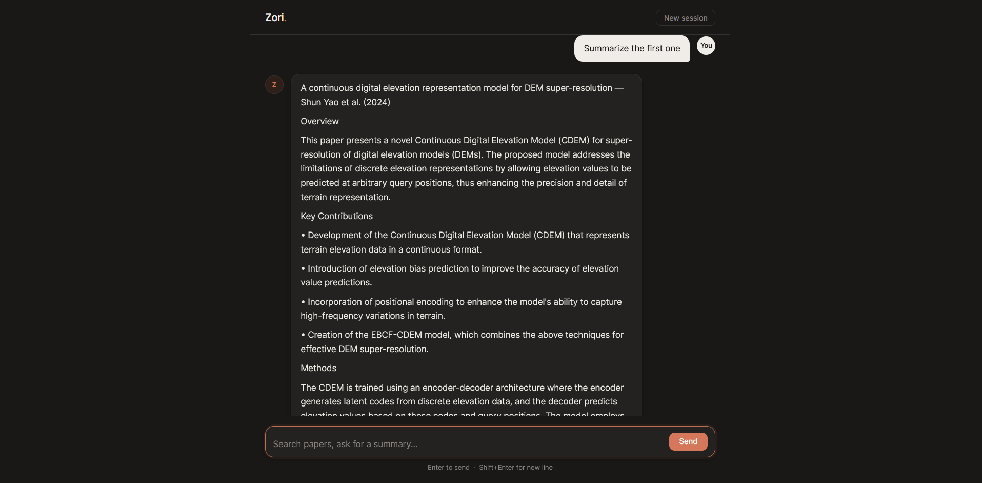 Zori structured paper summary