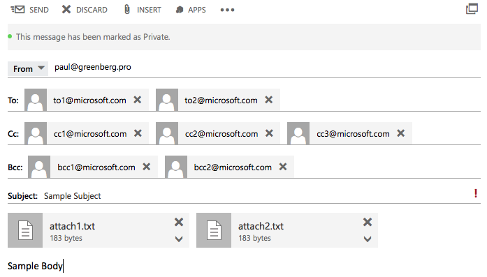 Office 365 Email Draft