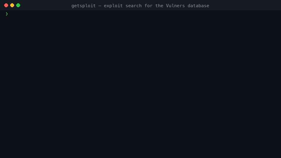 Getsploit searching online, building a local FTS5 index, then searching and mirroring offline