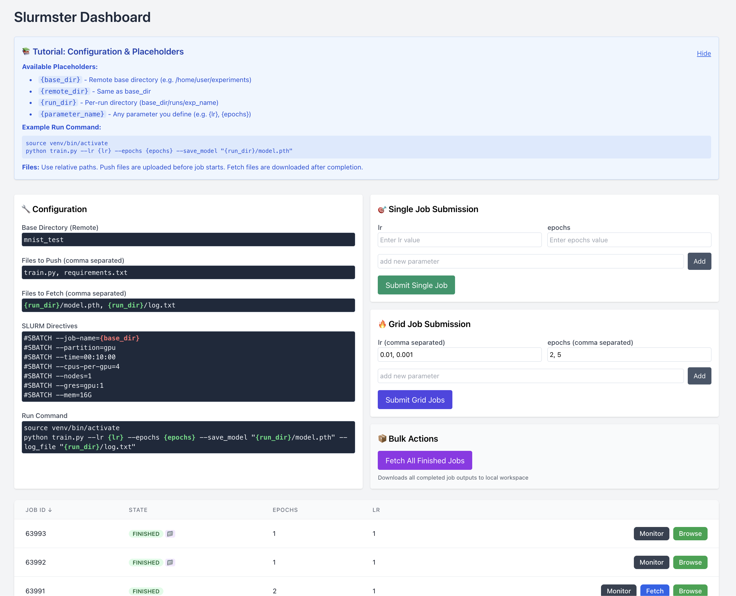 Slurmster GUI