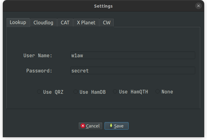 Picture showing settings screen