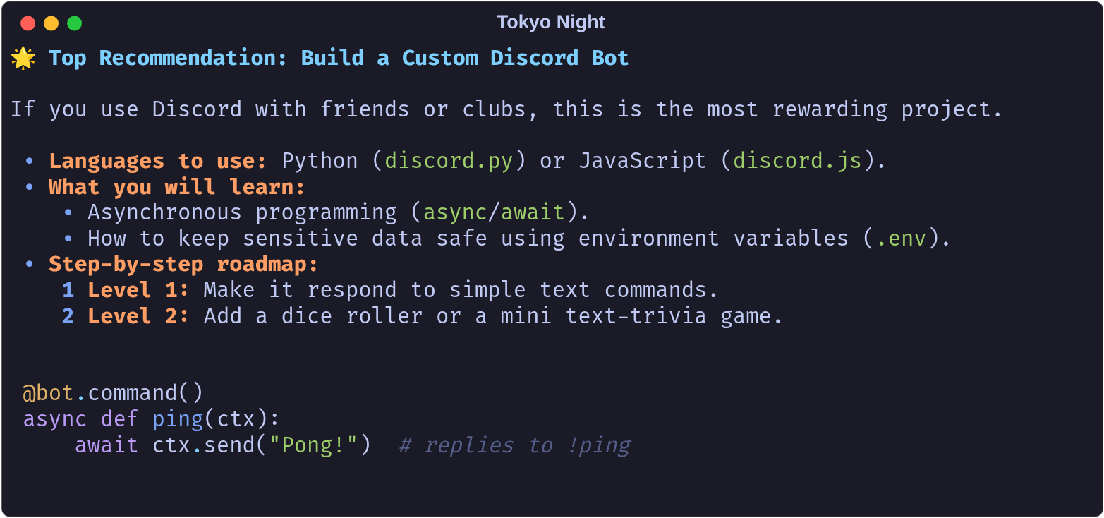 Markdown in the Tokyo Night theme