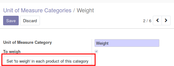 Set 'to weigh' in each product of this category
