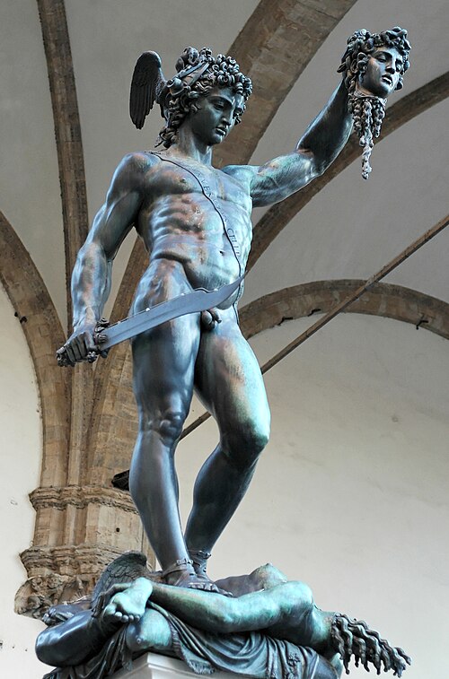 Perseus with the Head of Medusa — Benvenuto Cellini, 1545. Piazza della Signoria, Florence.