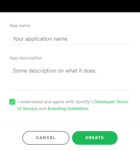 create application form