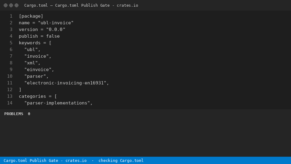Cargo.toml Publish Gate - crates.io — finds the line