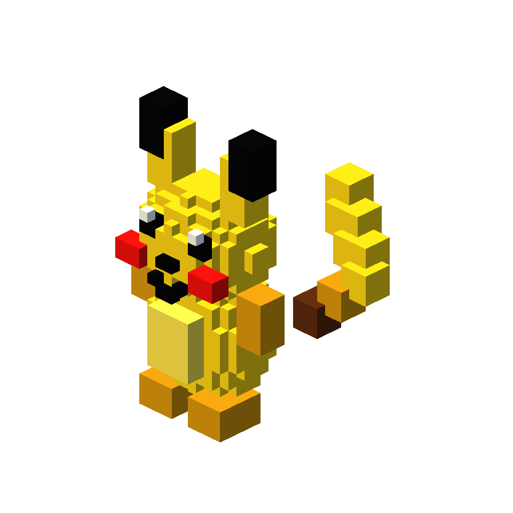 Pikachu rendered with render-png