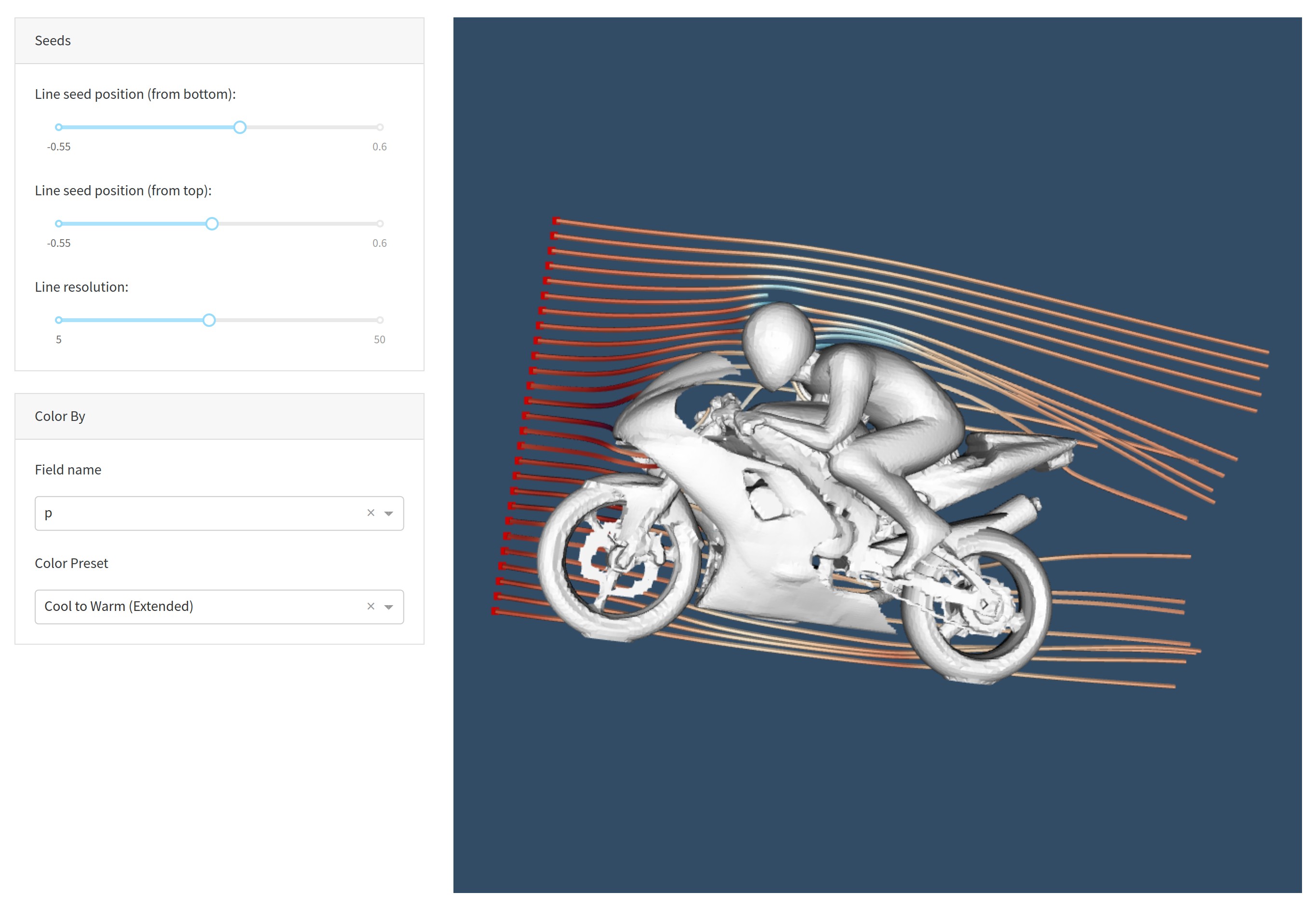 A demo of the usage-vtk-cfd app