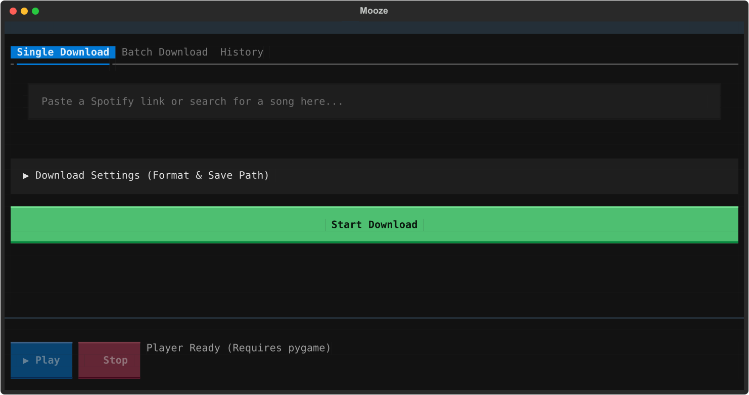 Mooze Dashboard Interface