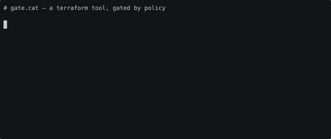 gate.cat policy: dev runs, prod denied, staging escalated to a human