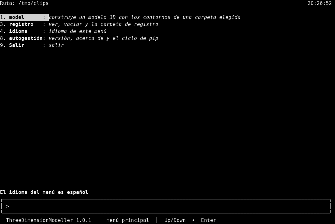 Spanish main menu