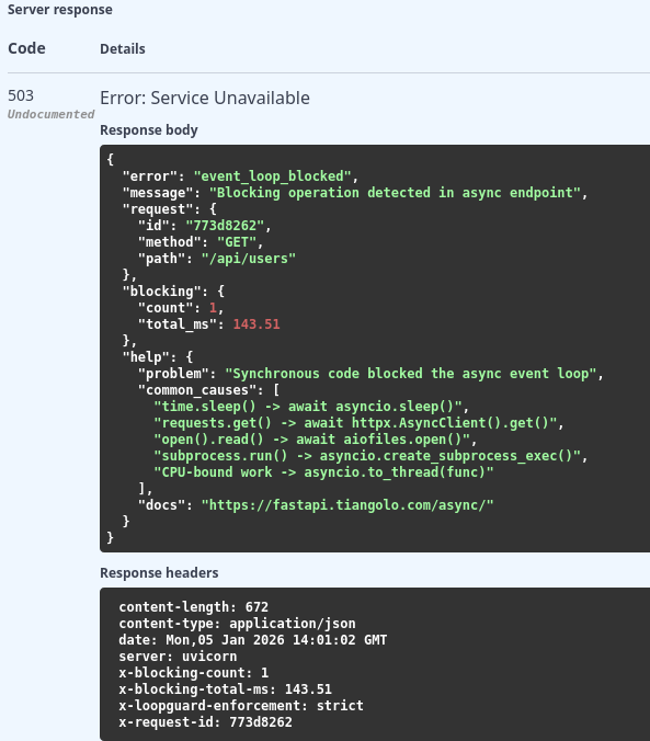 Warn mode headers