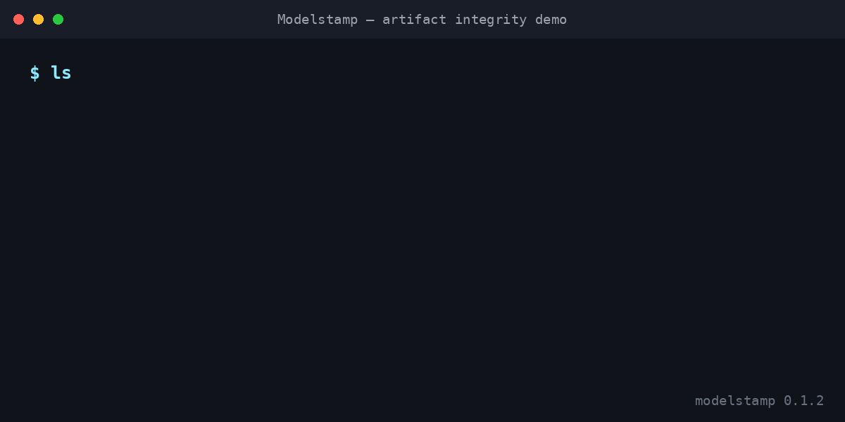 Modelstamp detecting a tampered machine-learning artifact