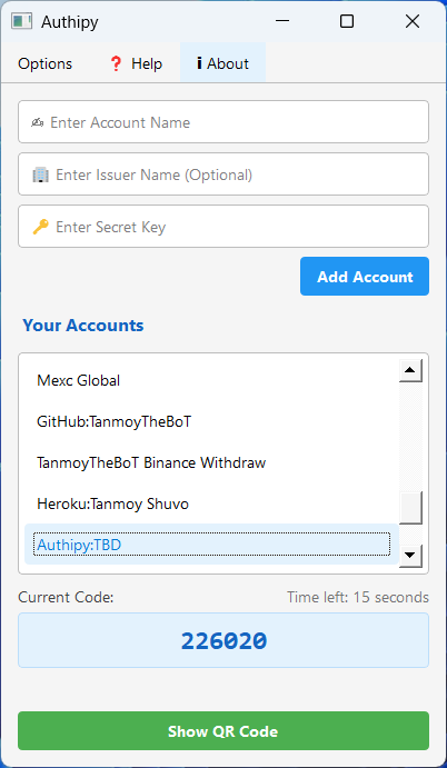Authipy Screenshot