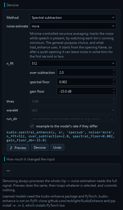 Enhance panel with a learned model selected