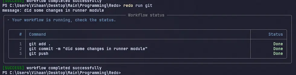 Redo demo running workflow