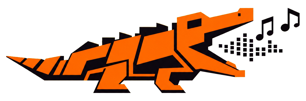 donglao-tts — angular horizontal singing crocodile logo