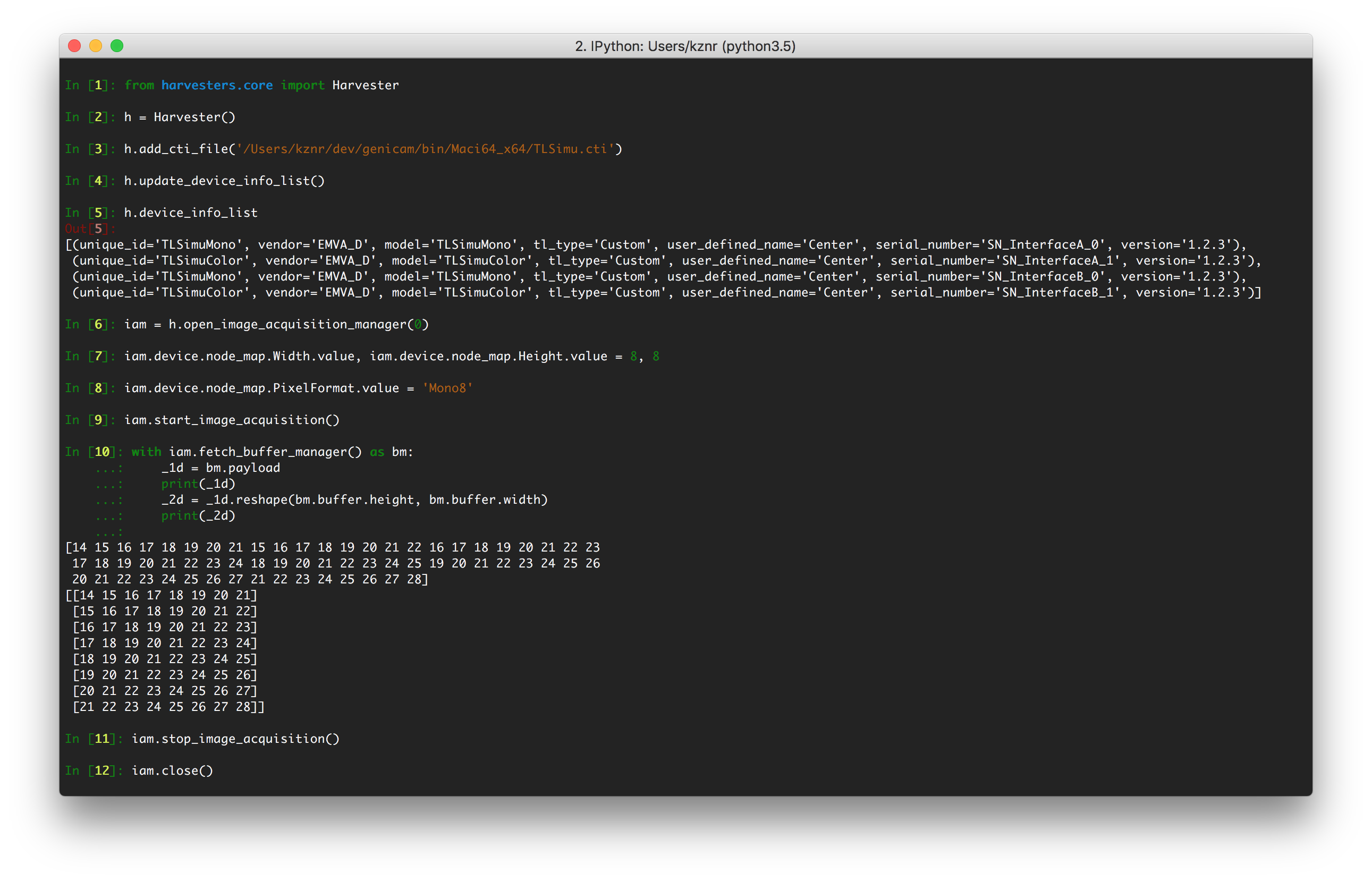 Harvester on IPython