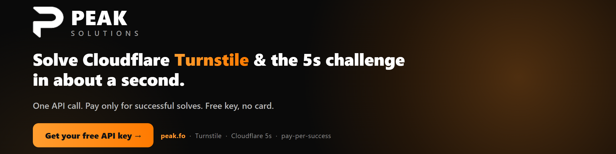 Peak — solve Cloudflare Turnstile & the 5s challenge in ~1s
