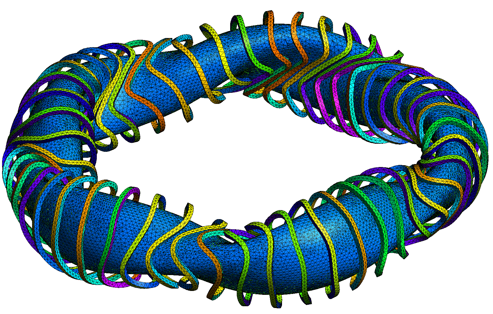 Tetrahedral surface mesh of the Wendelstein 7-X stellarator generated by Basalt