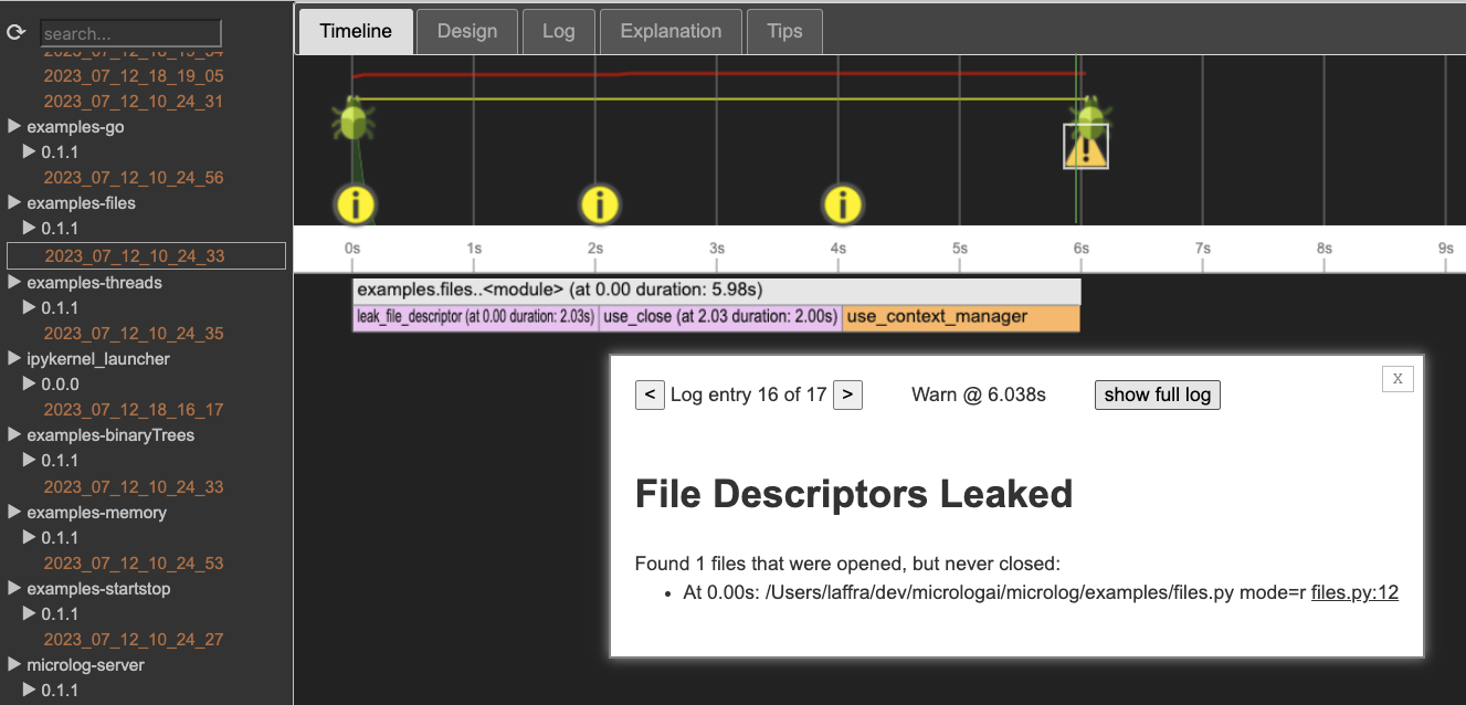 Detecting leaked file descriptors