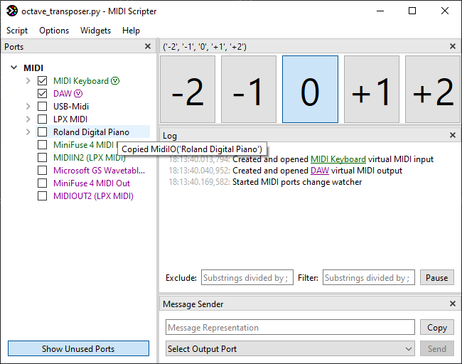 Screenshot with all the widgets visible