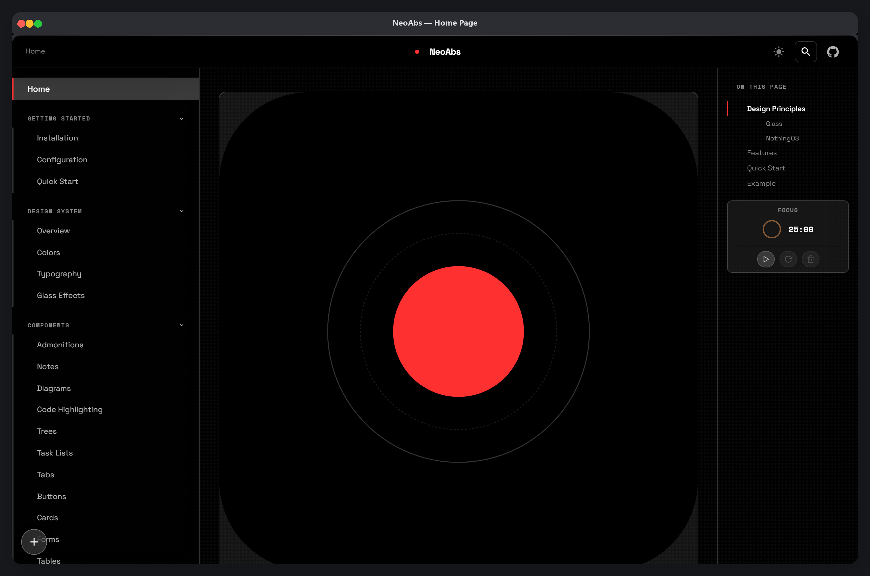 Void home screen