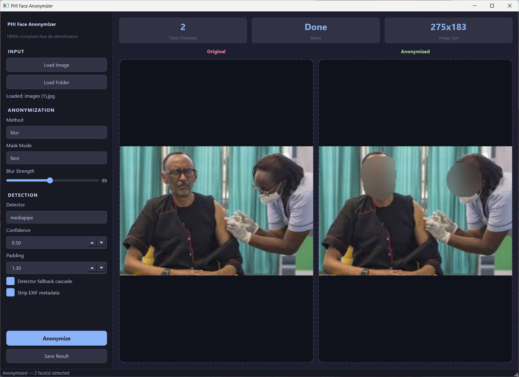 PHI Face Anonymizer GUI