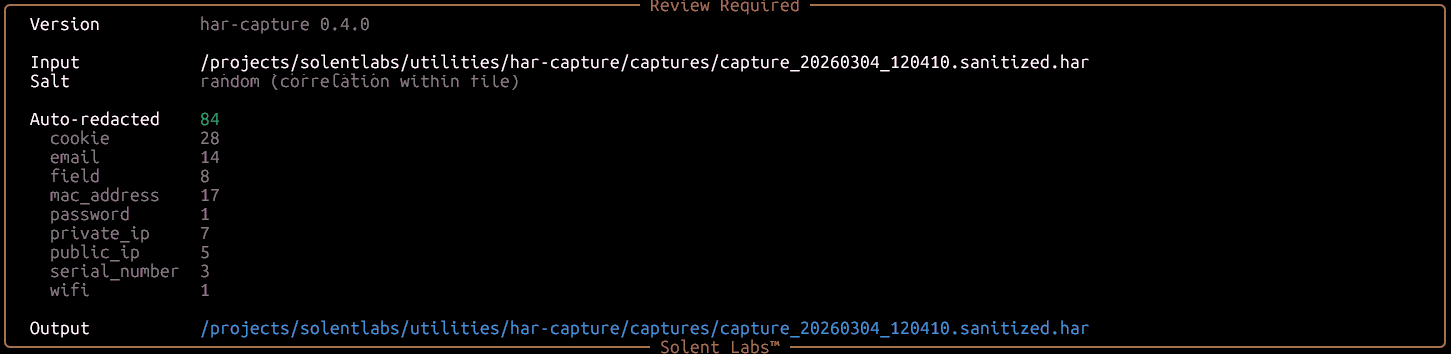 Sanitization Report