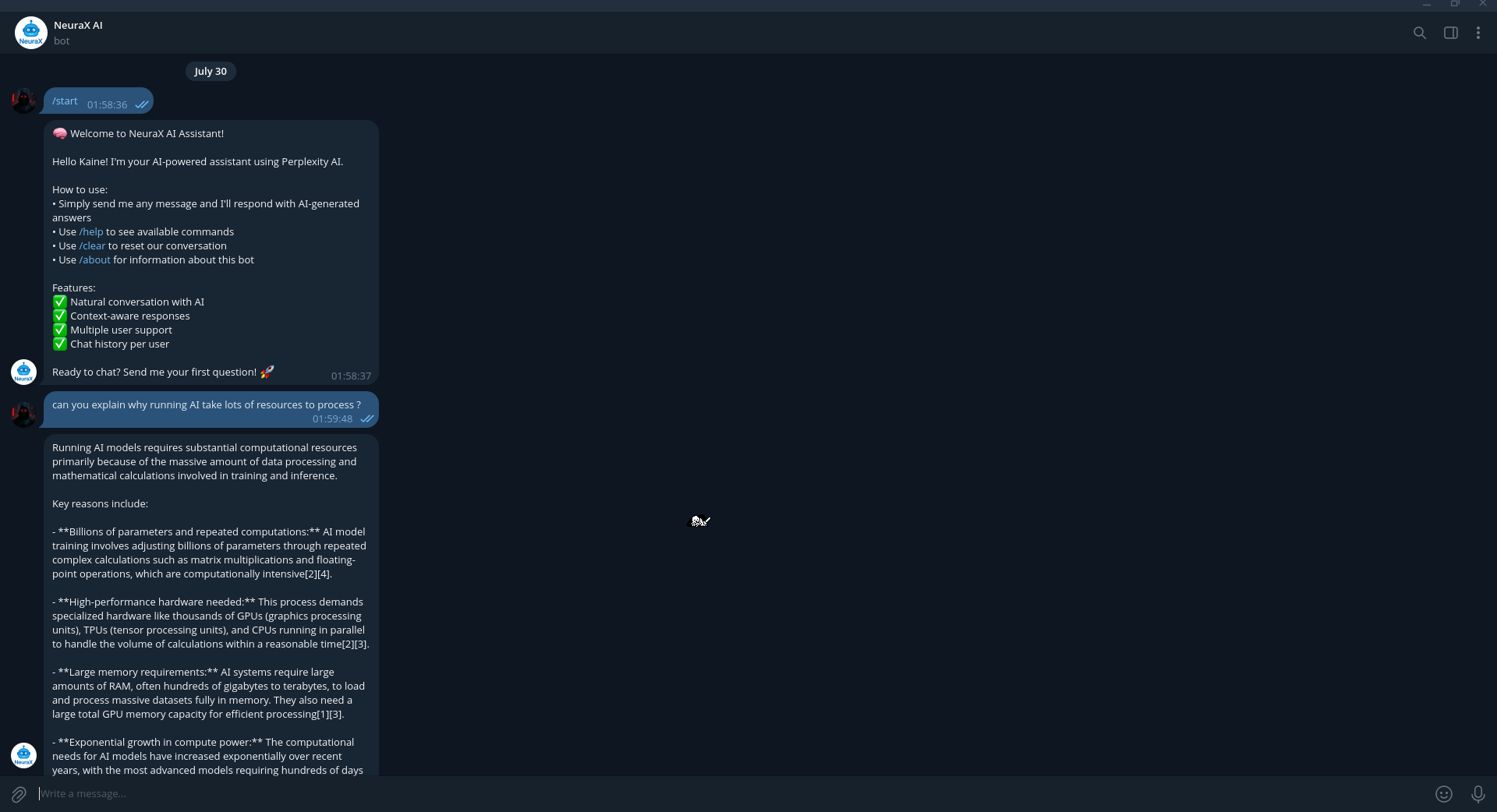 NeuraX Telegram Bot