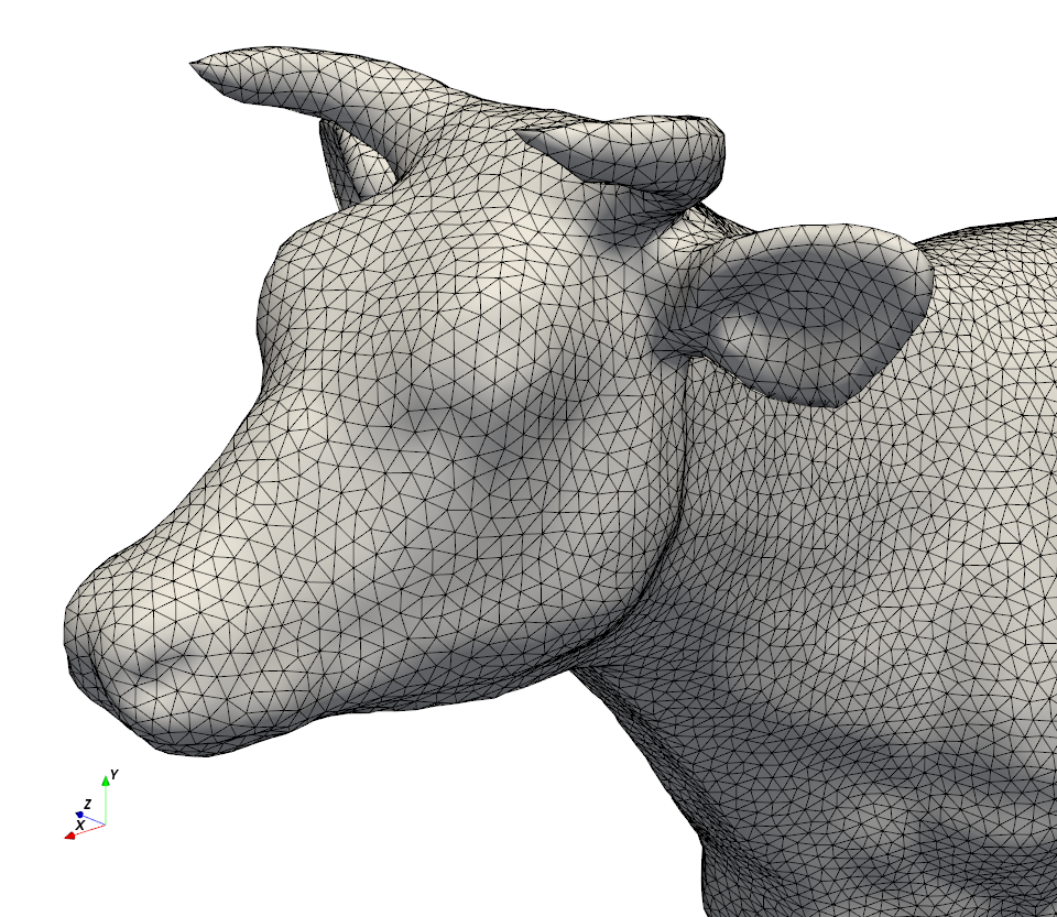 zoomed cow mesh