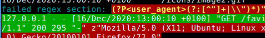 failed regex section