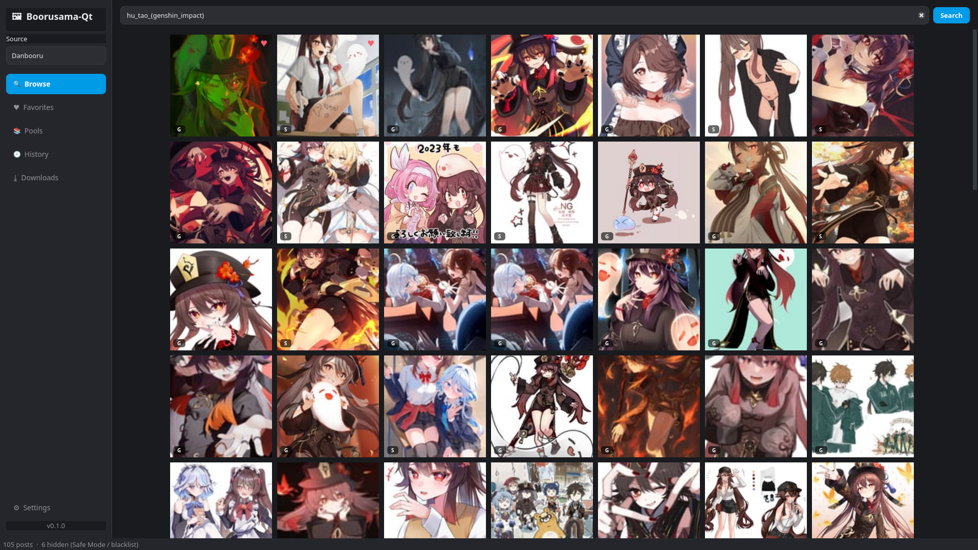 Boorusama-Qt browsing Danbooru
