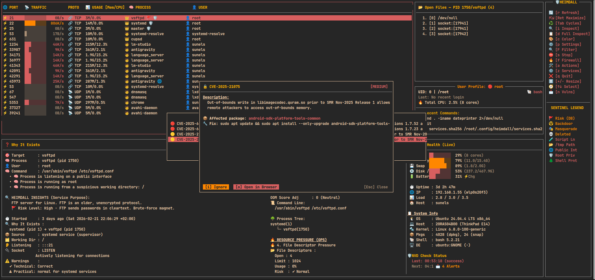 heimdall vulnerability list