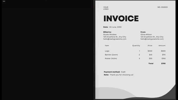 Invoice extraction demo