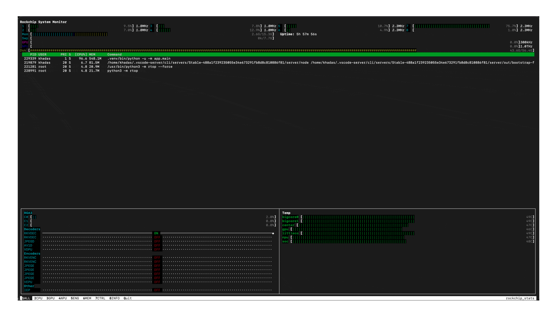 rockchip-stats screenshot