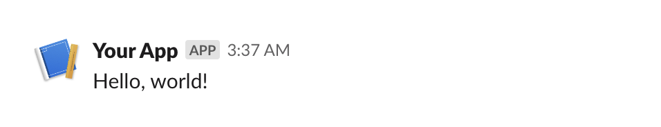 A simple Slack message rendered in Slack