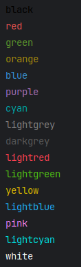 Foreground colors with dark PyCharm theme