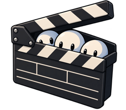 Cutpoint logo: a clapperboard with three characters peeking out