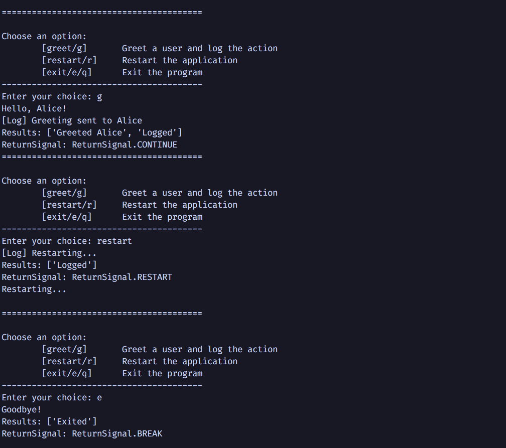 CLI output preview