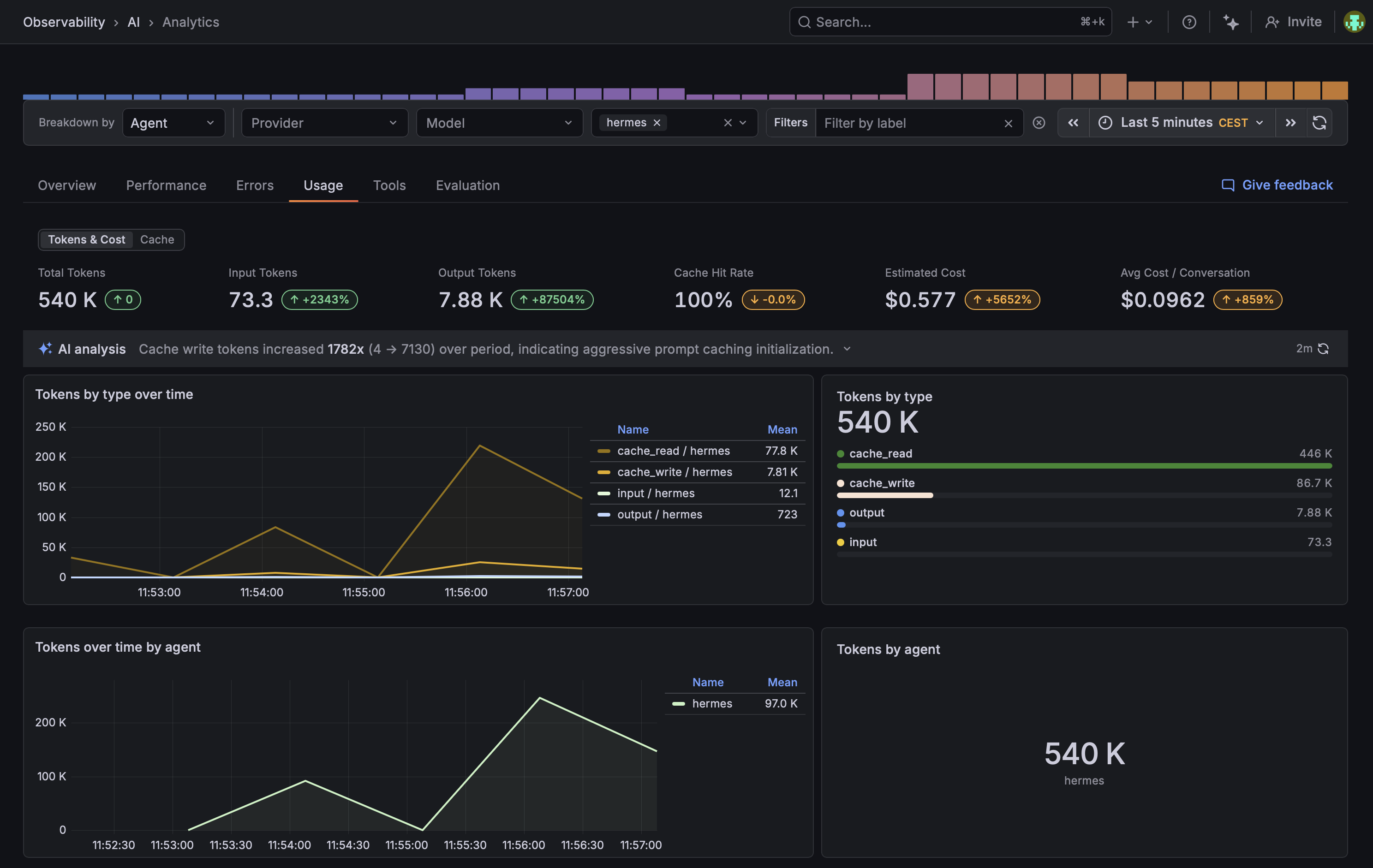 Grafana Agent Observability UI