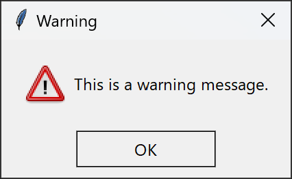 Warning Dialog