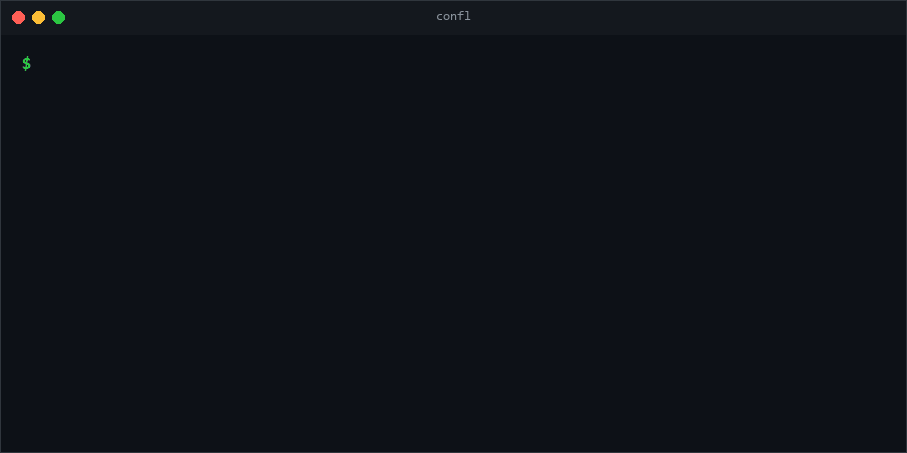 confl check catching a committed secret, a missing variable and a typo