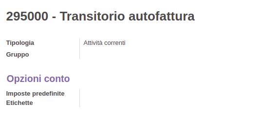 conto transitorio Autofattura