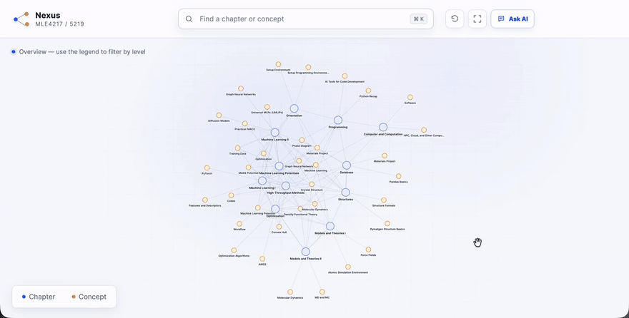 Screen recording: asking the Wendao AI learning agent to explain a selected node, following up, and opening the cited course page
