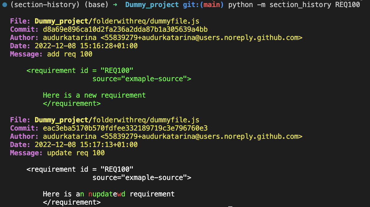 An example output