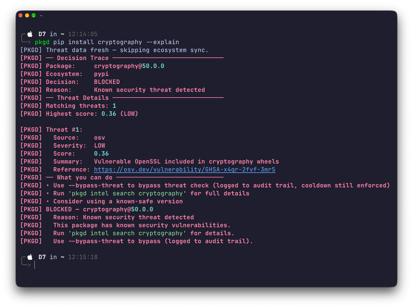 pkgd pip install cryptography