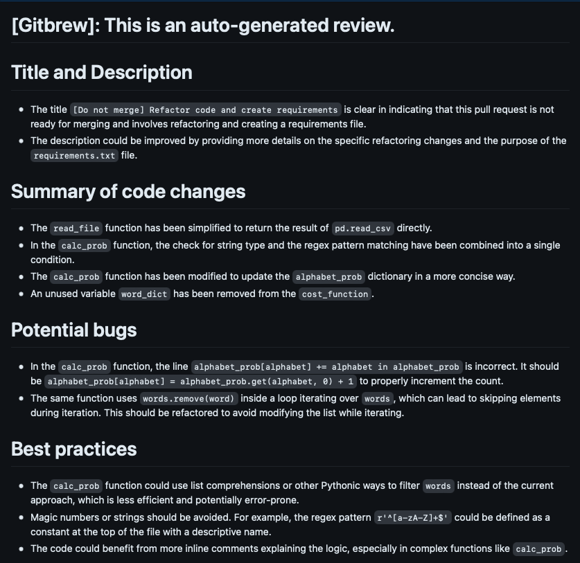 Pull Request Review