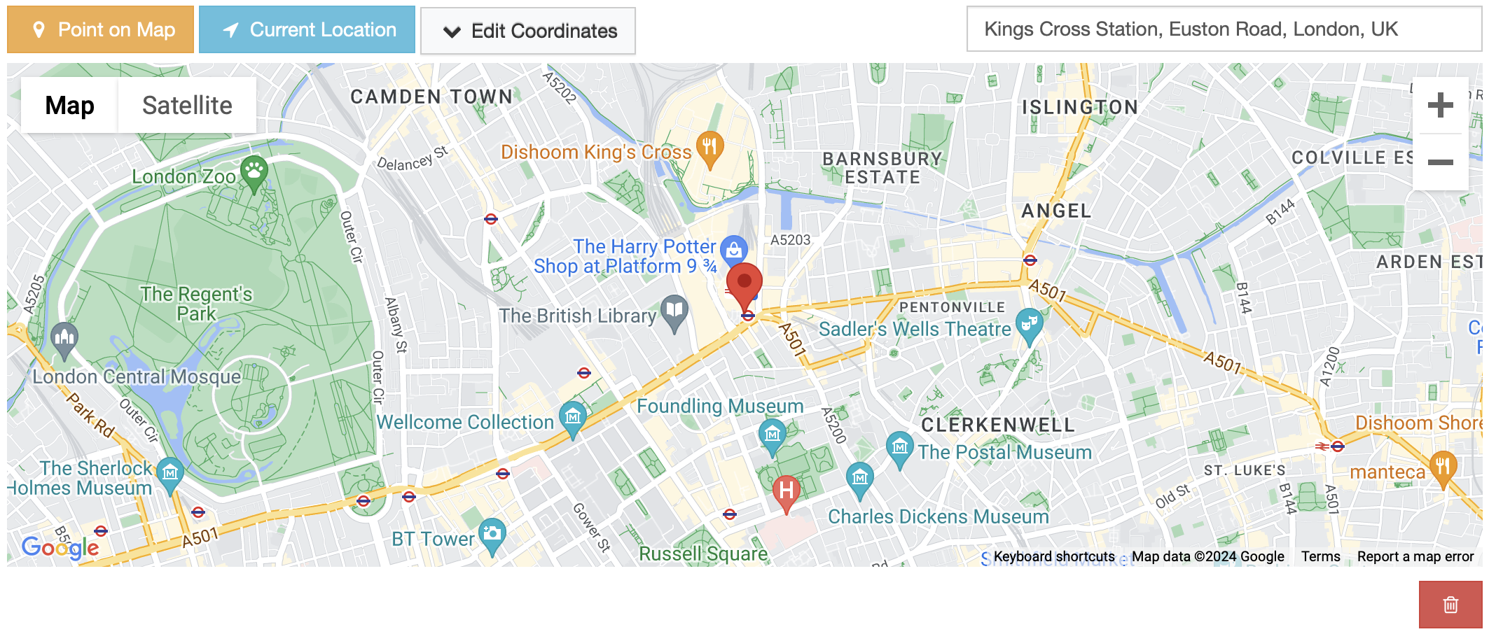 GoogleMap Interactive Point Field Widget