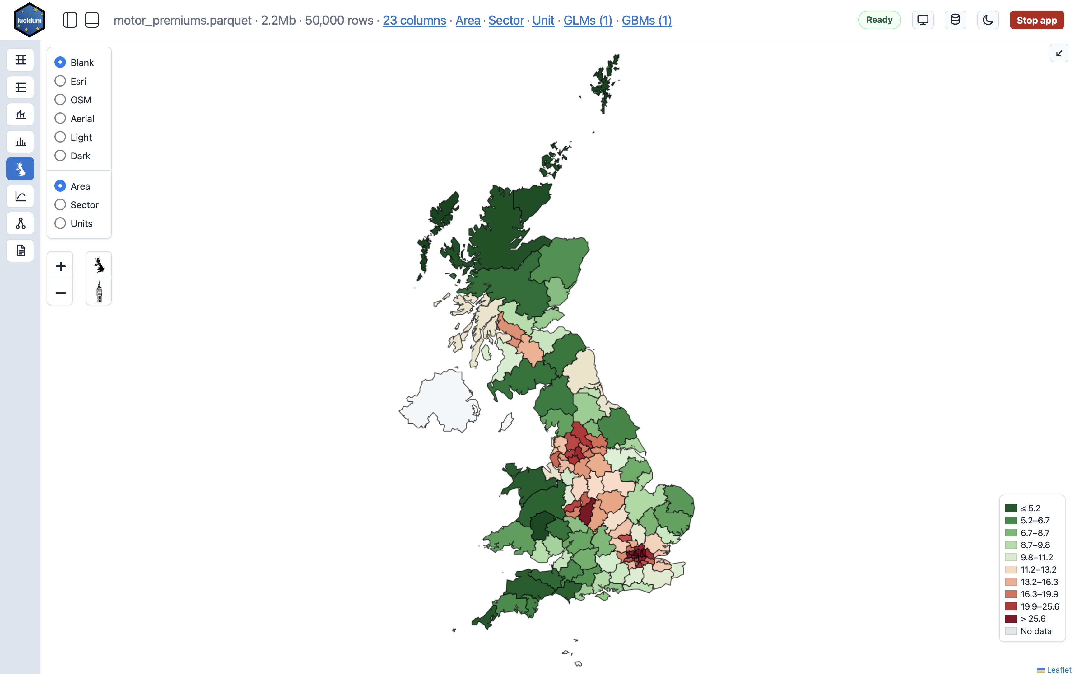 UK Postcode Area mapping tool
